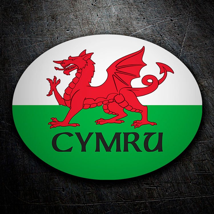Car & Motorbike Stickers: CYMRU Welsh Shield sticker, Welsh dragon
