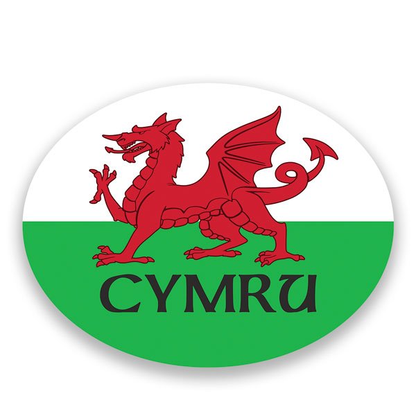 Car & Motorbike Stickers: CYMRU Welsh Shield sticker, Welsh dragon