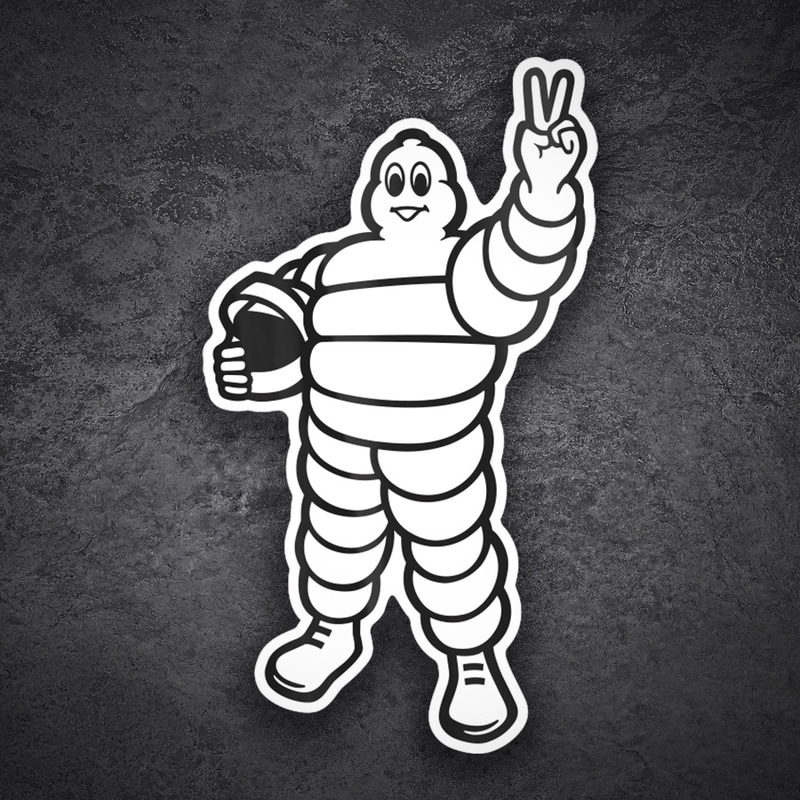Car & Motorbike Stickers: Michelin Man Peace Sign Sticker