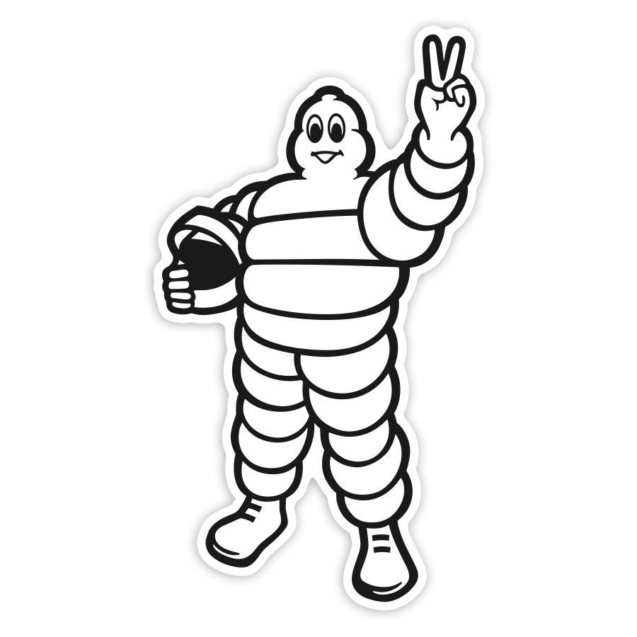 Car & Motorbike Stickers: Michelin Man Peace Sign Sticker