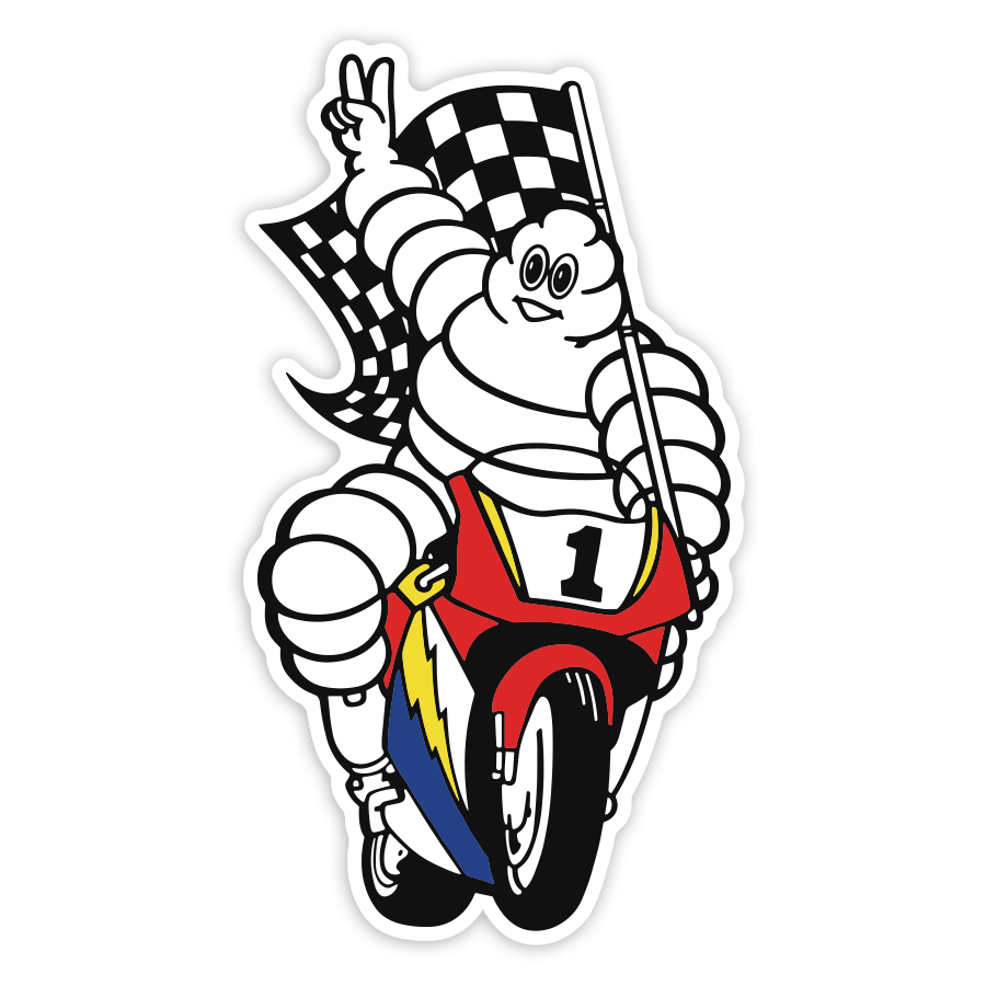 Car & Motorbike Stickers: Michelin Man Racing Flag