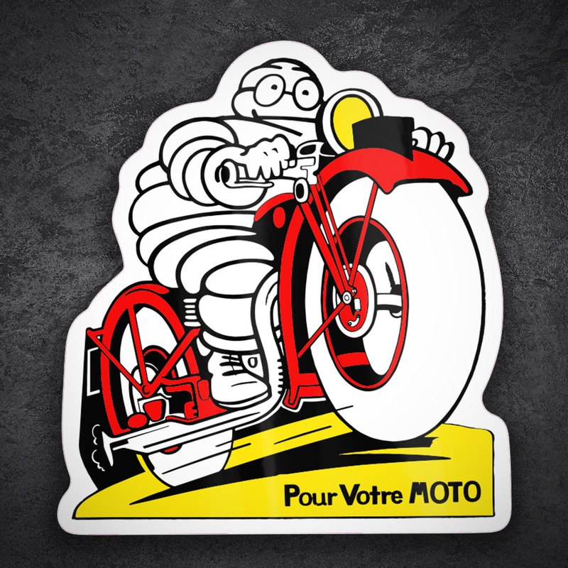 Car & Motorbike Stickers: Michelin Retro Red Bike