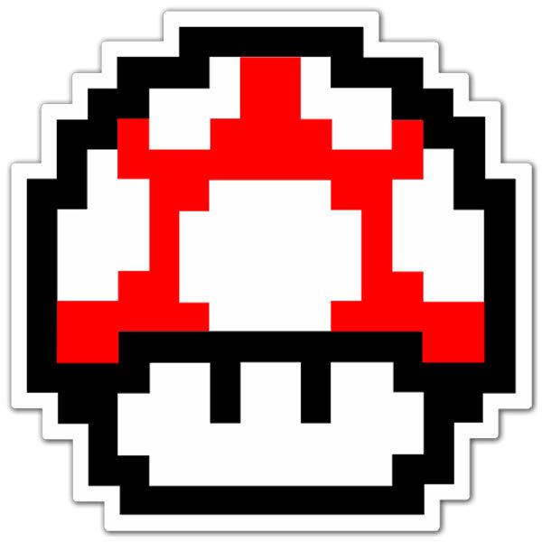 Car & Motorbike Stickers: Mario Bros Seta Pixel red