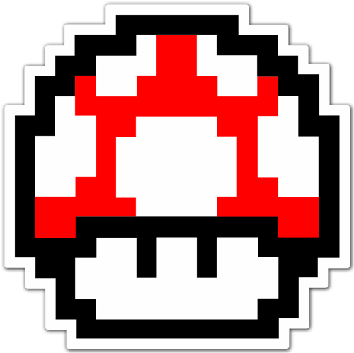 Car & Motorbike Stickers: Mario Bros Seta Pixel red 0