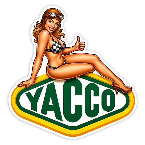 Car & Motorbike Stickers: Yacco Pin-Up Racing Girl