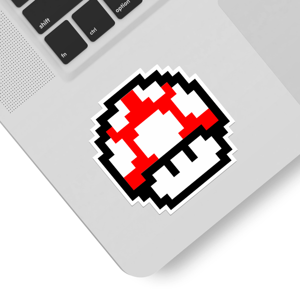 Car & Motorbike Stickers: Mario Bros Seta Pixel red