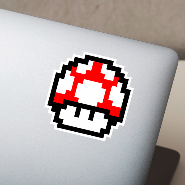 Car & Motorbike Stickers: Mario Bros Seta Pixel red