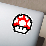 Car & Motorbike Stickers: Mario Bros Seta Pixel red 4
