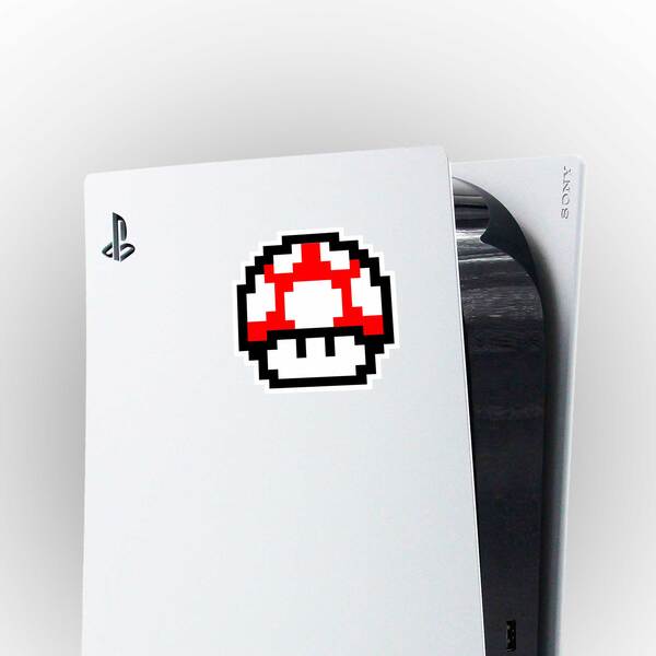 Car & Motorbike Stickers: Mario Bros Seta Pixel red