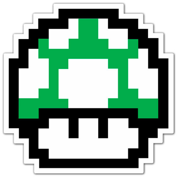 Car & Motorbike Stickers: Mario Bros Seta Pixel Green