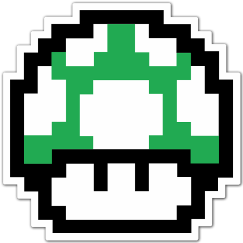 Car & Motorbike Stickers: Mario Bros Seta Pixel Green 0