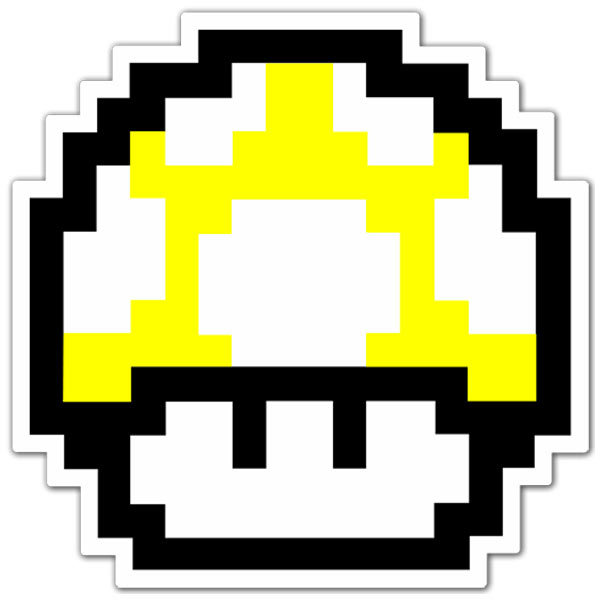 Car & Motorbike Stickers: Mario Bros Seta Pixel Yellow