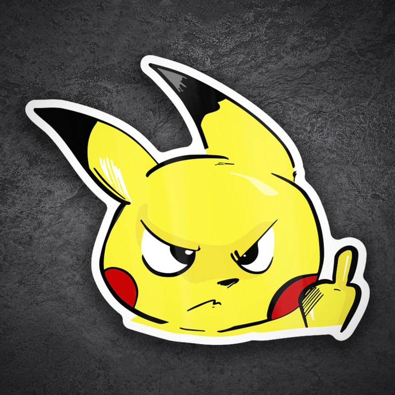 Car & Motorbike Stickers: Angry Funny Pikachu
