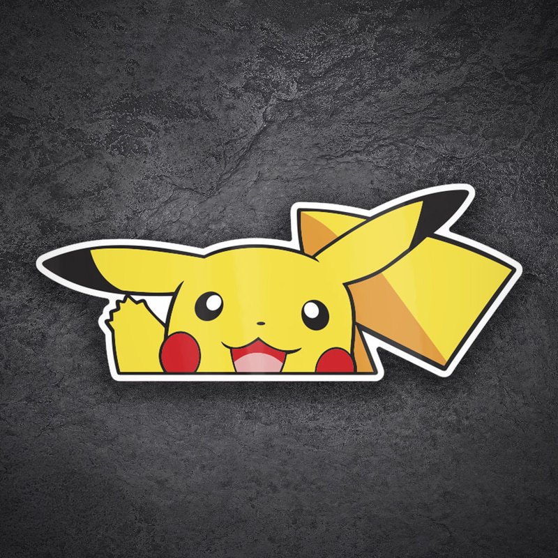 Car & Motorbike Stickers: Happy Waving Pikachu