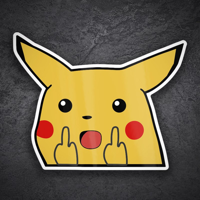 Car & Motorbike Stickers: Pikachu Middle Finger Sticker