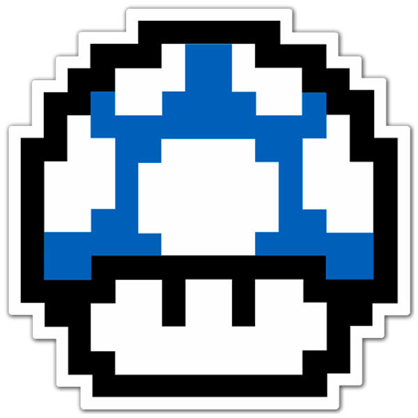 Car & Motorbike Stickers: Mario Bros Seta Pixel Blue