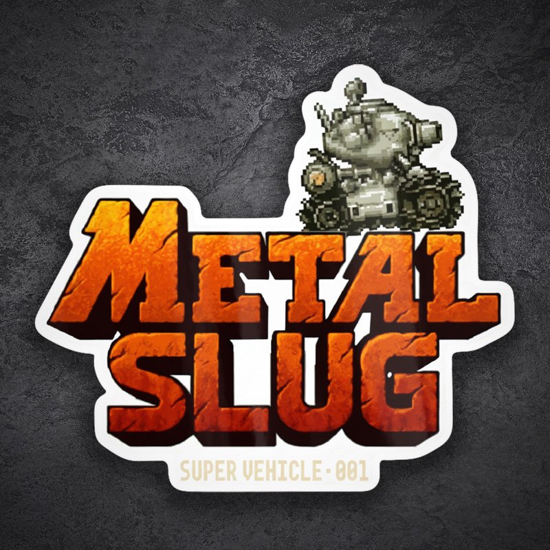 Car & Motorbike Stickers: Metal Slug Logo with Pixel Tank