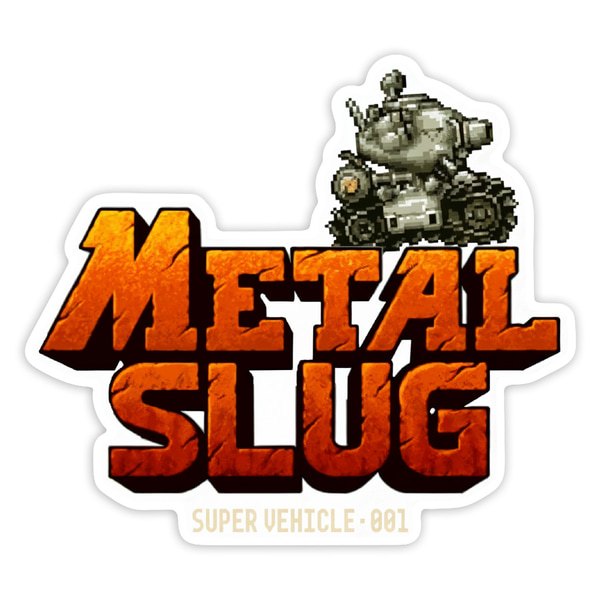 Car & Motorbike Stickers: Metal Slug Logo with Pixel Tank