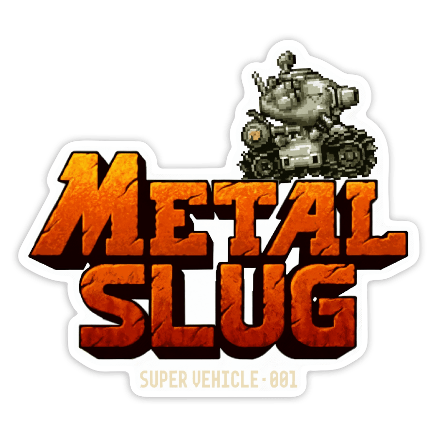 Car & Motorbike Stickers: Metal Slug Logo with Pixel Tank