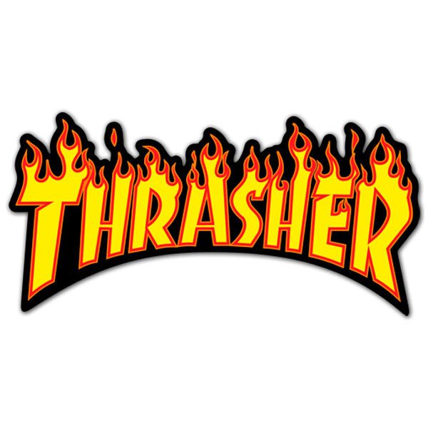 Car & Motorbike Stickers: Thrasher Flaming Logo