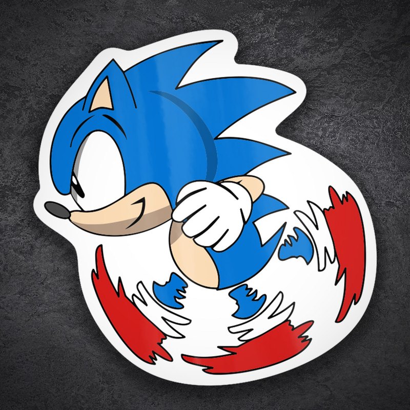Car & Motorbike Stickers: Classic Spinning Sonic Retro