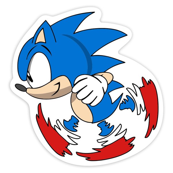 Car & Motorbike Stickers: Classic Spinning Sonic Retro
