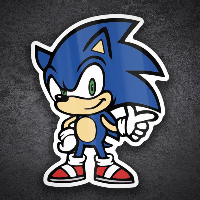 Car & Motorbike Stickers: Classic Pointing Sonic Retro