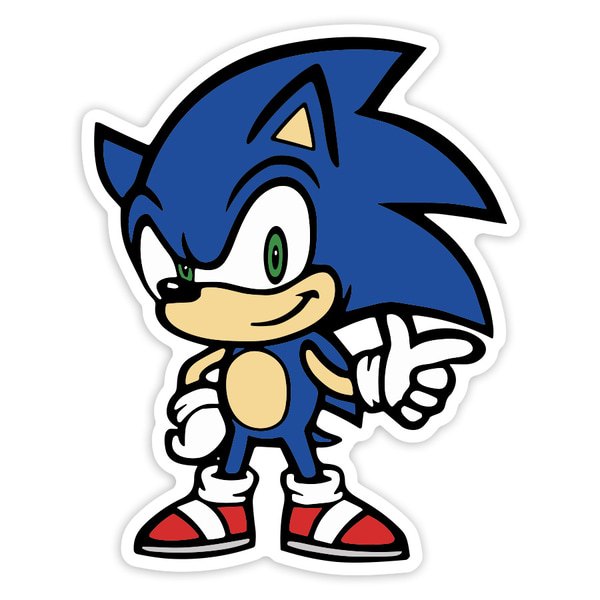 Car & Motorbike Stickers: Classic Pointing Sonic Retro