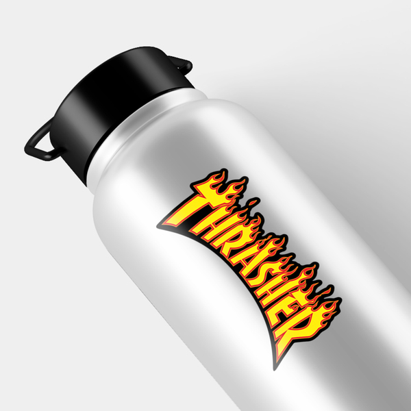 Car & Motorbike Stickers: Thrasher Flaming Logo