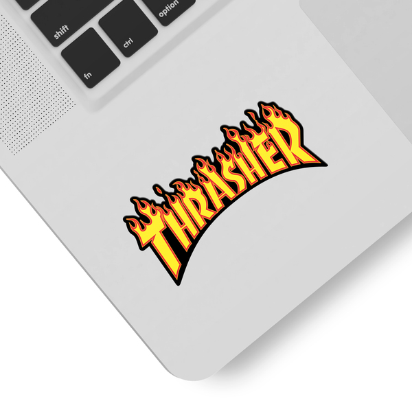 Car & Motorbike Stickers: Thrasher Flaming Logo