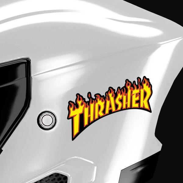 Car & Motorbike Stickers: Thrasher Flaming Logo