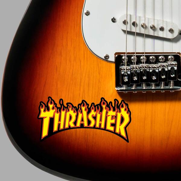 Car & Motorbike Stickers: Thrasher Flaming Logo