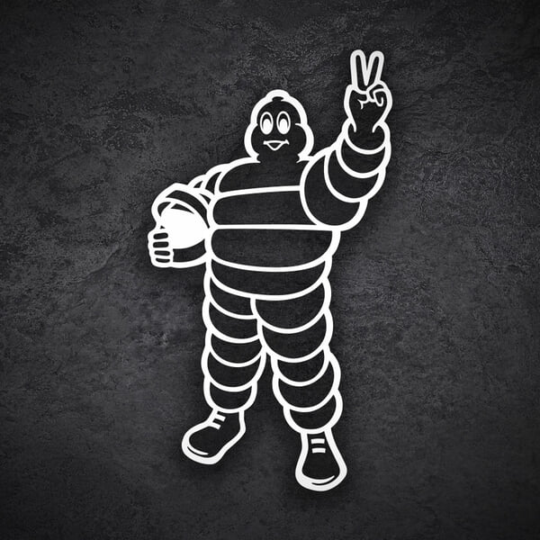 Michelin Man Victory Sign Outline 0