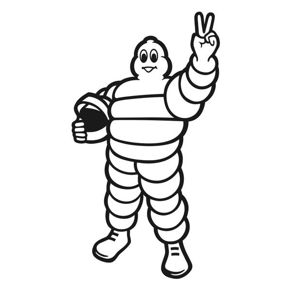 Car & Motorbike Stickers: Michelin Man Victory Sign Outline
