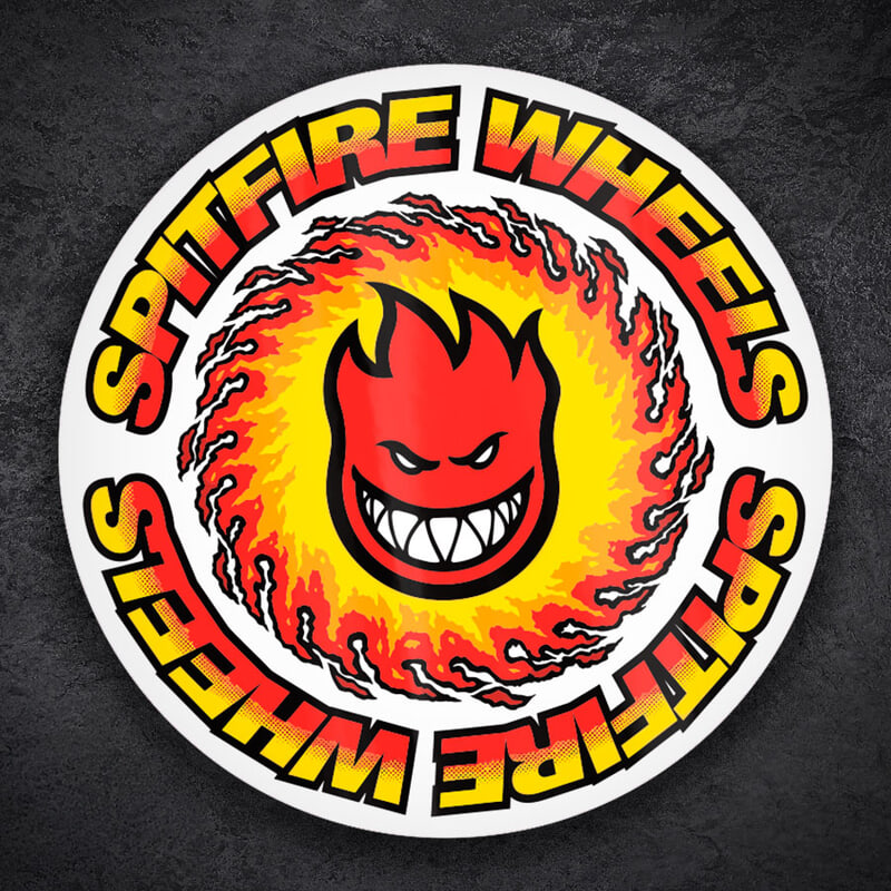 Car & Motorbike Stickers: Spitfire Wheels Fire