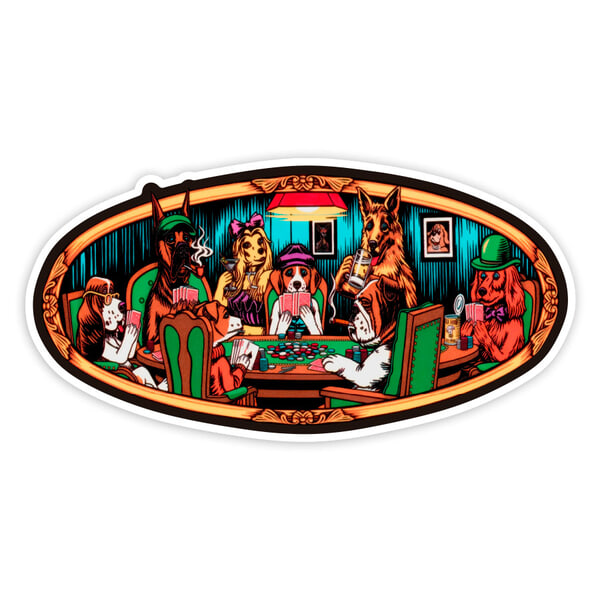 Car & Motorbike Stickers: Almost Skateboards Poker Dogs