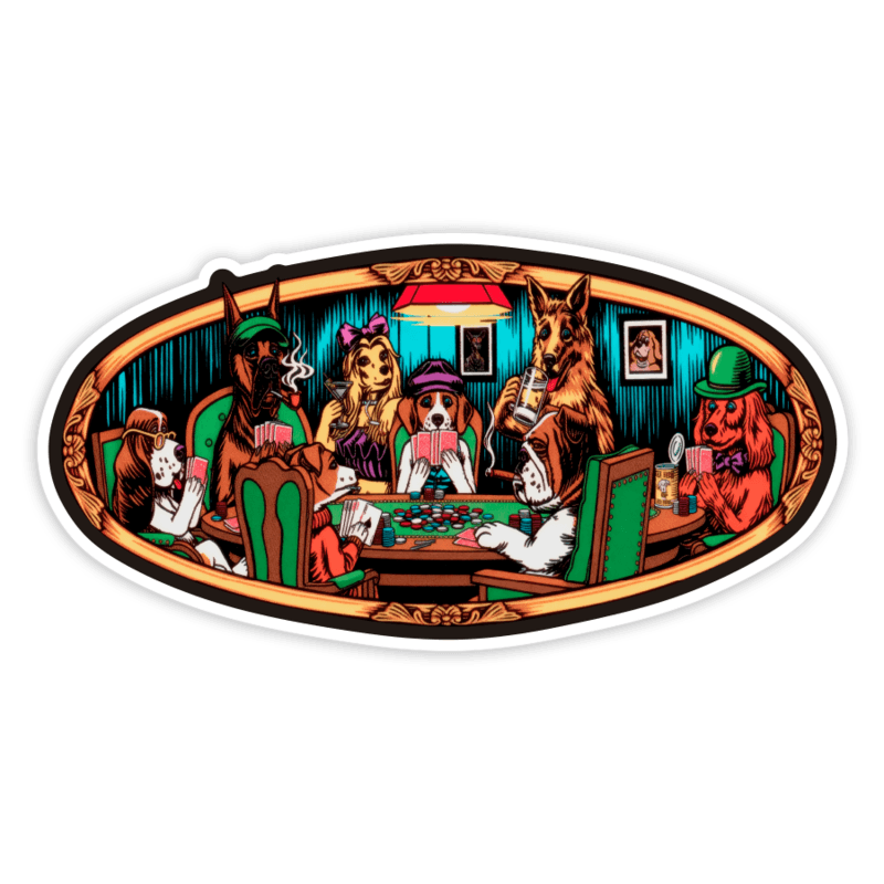 Car & Motorbike Stickers: Almost Skateboards Poker Dogs
