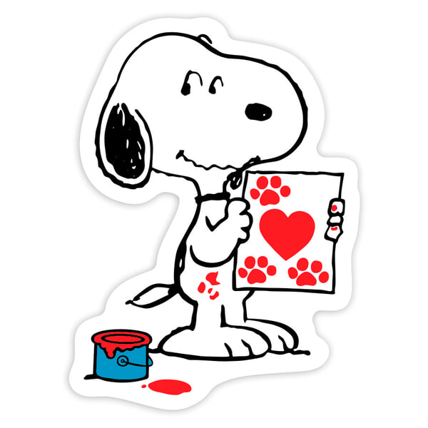 Car & Motorbike Stickers: Snoopy Heart and Dog Paws