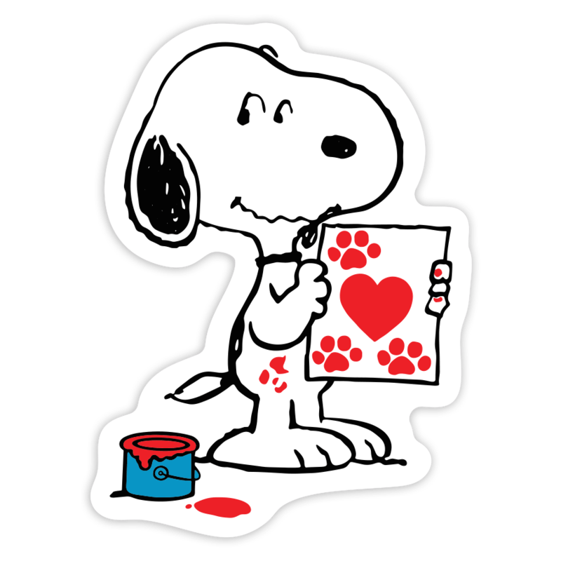 Car & Motorbike Stickers: Snoopy Heart and Dog Paws
