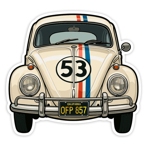 Car & Motorbike Stickers: VW Beetle Herbie Car 53
