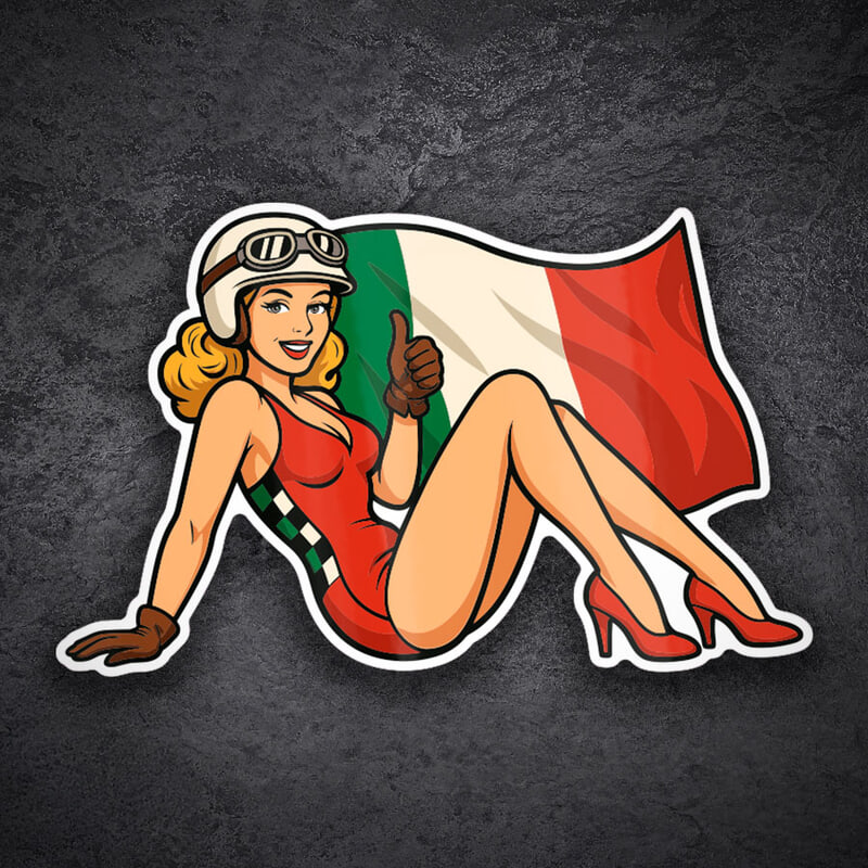 Car & Motorbike Stickers: Italian Racing Girl