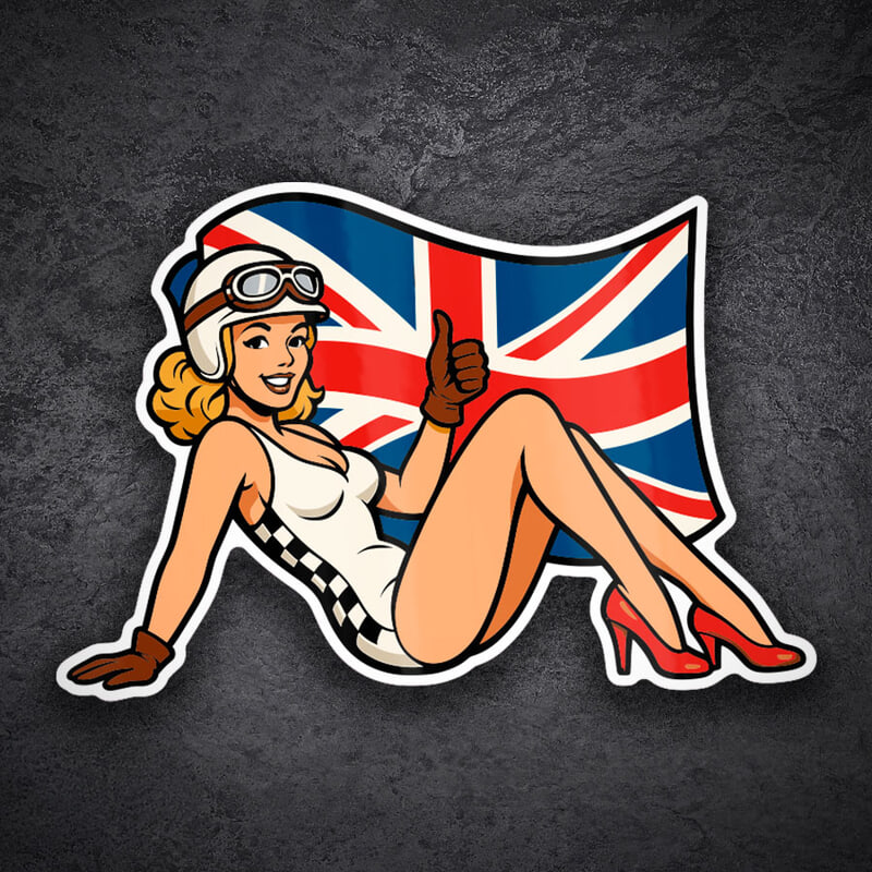 Car & Motorbike Stickers: Pin-Up Pilote Britannique
