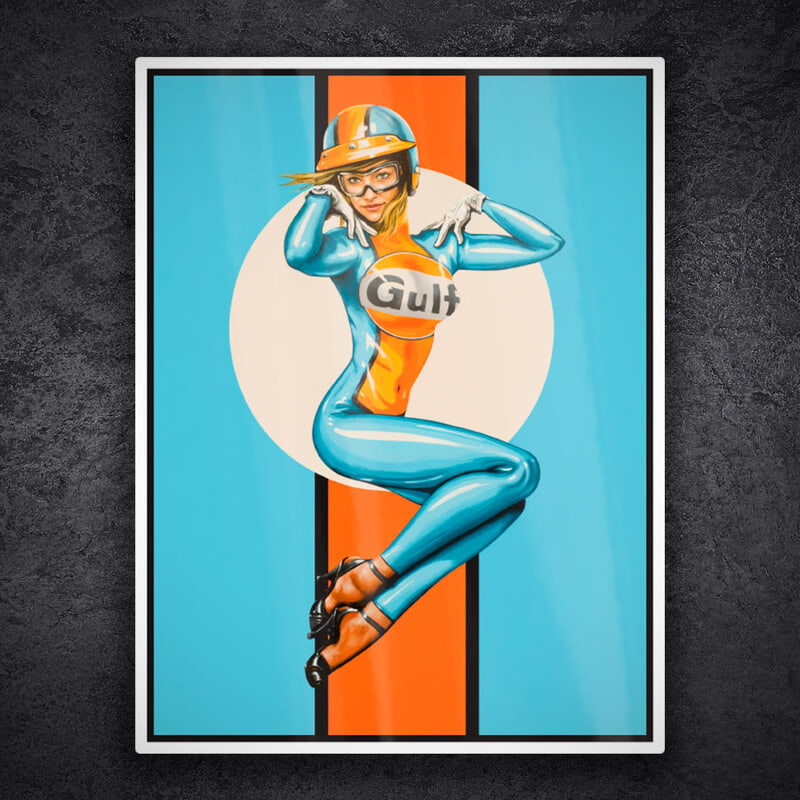 Car & Motorbike Stickers: Gulf Pin-Up Vintage