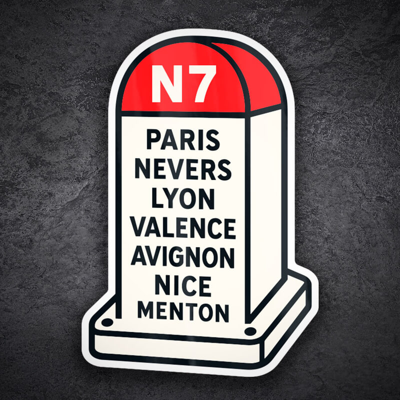 Car & Motorbike Stickers: French National Road N7