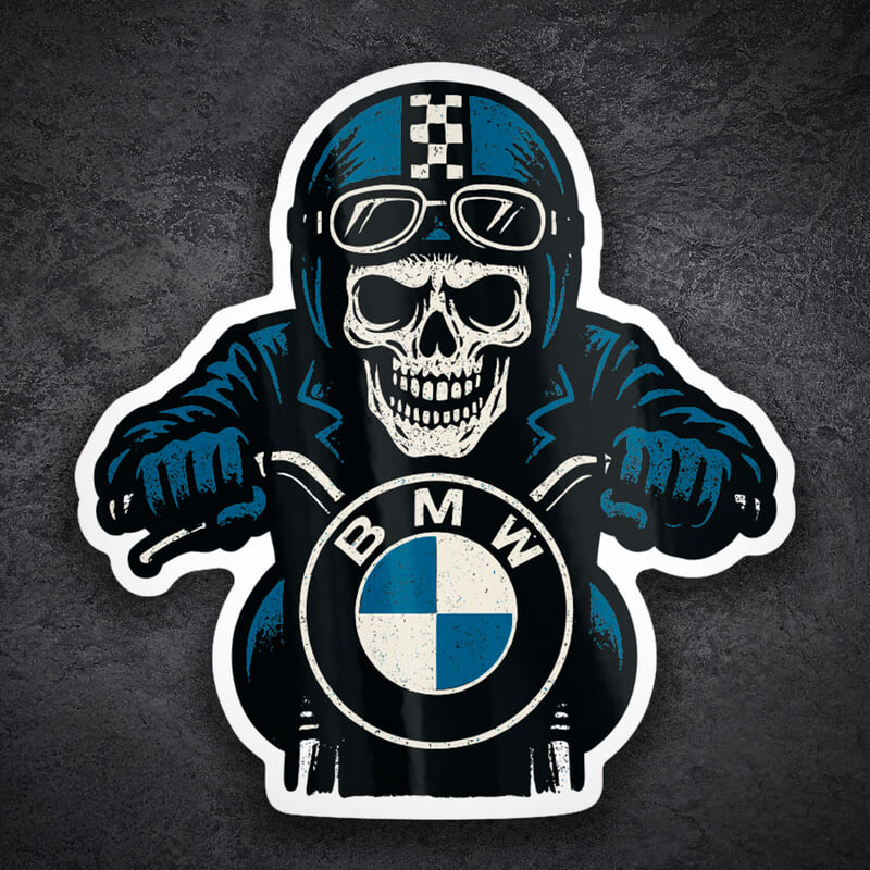 Car & Motorbike Stickers: BMW Biker Skull