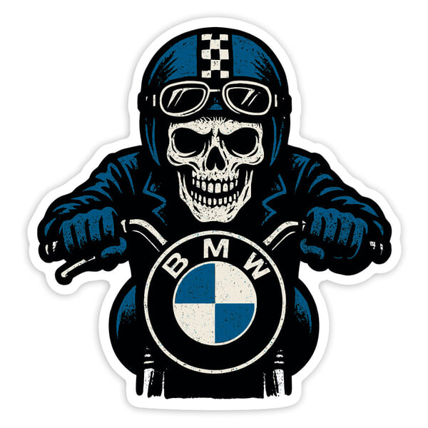 Car & Motorbike Stickers: BMW Biker Skull Dise&ntilde;o Vinilo Decorativo