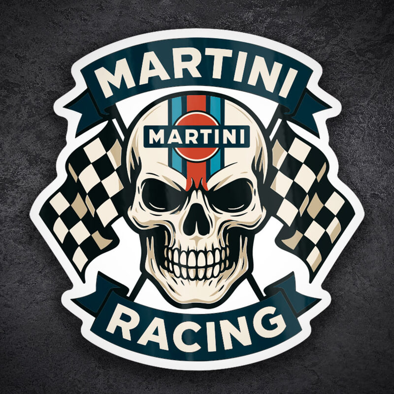 Car & Motorbike Stickers: Martini Racing Skull