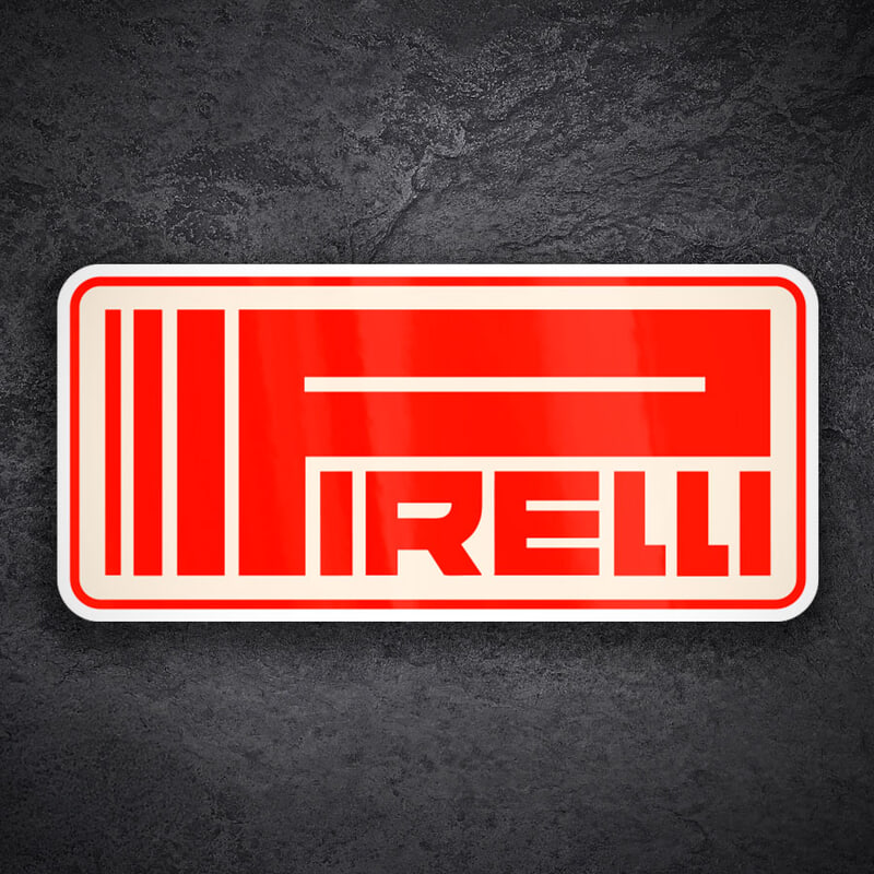 Car & Motorbike Stickers: Classic Red Pirelli Logo
