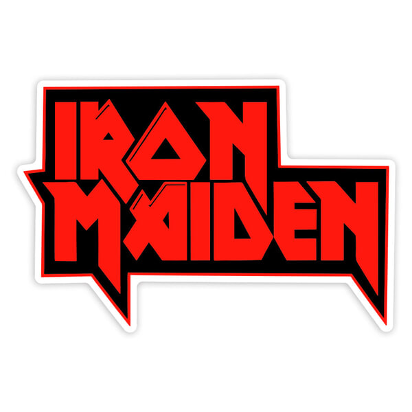 Car & Motorbike Stickers: Iron Maiden in Block Text with Sharp Edges