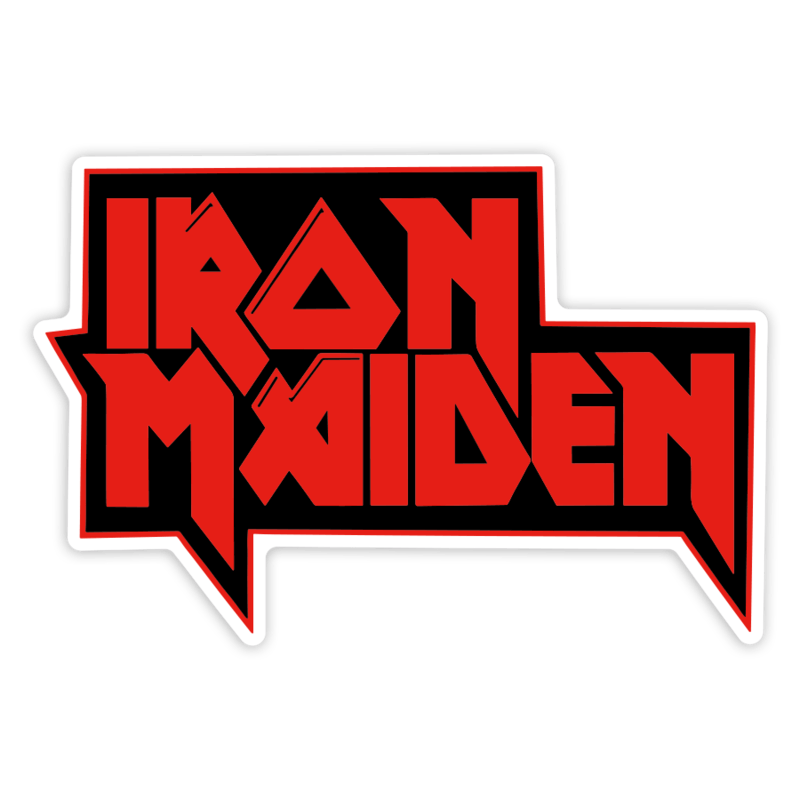 Car & Motorbike Stickers: Iron Maiden in Block Text with Sharp Edges